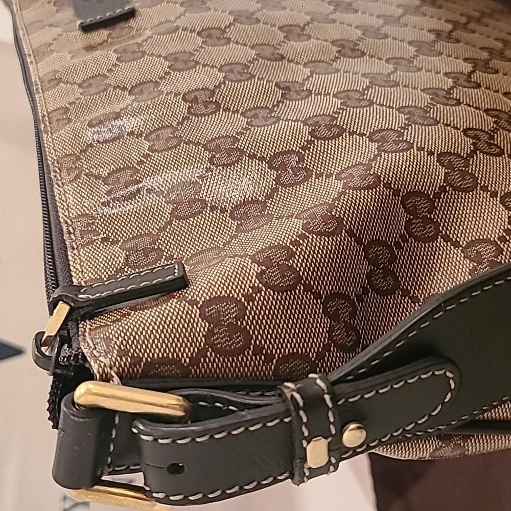 Gucci Crystal Coated Canvas vintage 2000's oversize msgr bag excellent condition - Picture 8 of 17